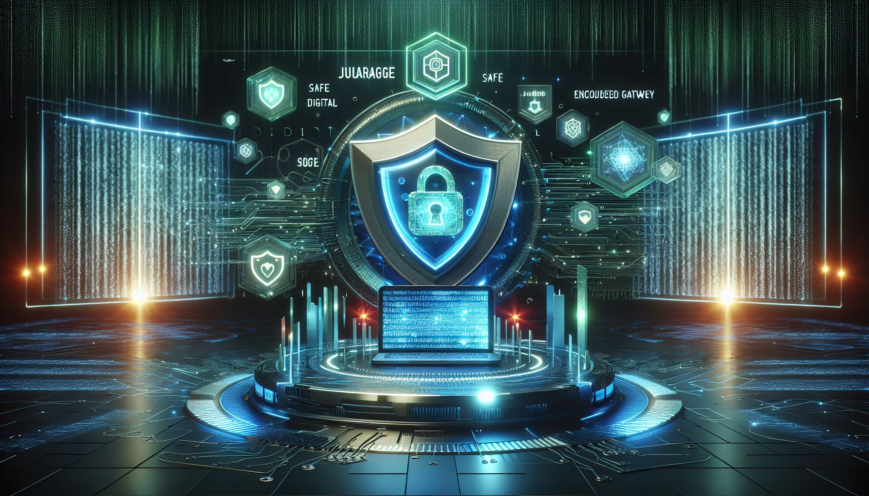 JUARAGO secure access concept with shield icons and protected login visuals